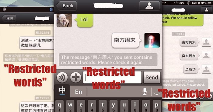 WeChat Messenger no longer tells Users for censoring their Messages